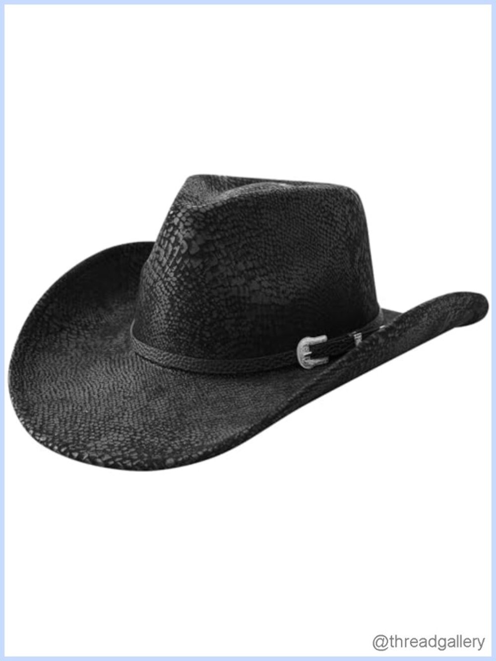 Snakeskin Embossed Western Cowboy Hat Unisex Vegan Leather Band Rodeo Party
